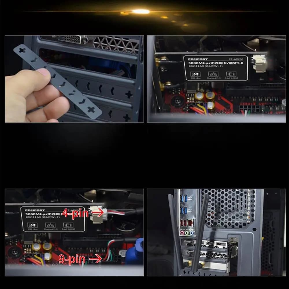 Carte WiFi PCI-E Comfast + Bluetooth (2974 Mbps) - Vue 8