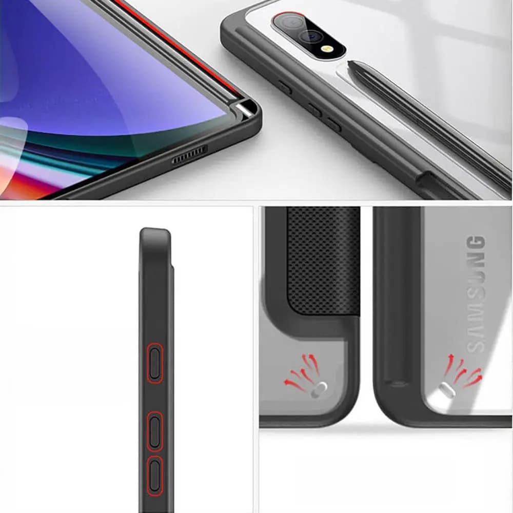 Housse folio Samsung Galaxy Tab S9+ avec dos transparent & porte-stylet - Dux Ducis Toby Rose - Vue 4