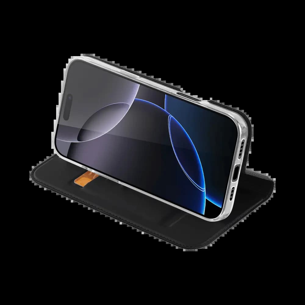 Housse folio iPhone 16 Pro porte-carte – Dux Ducis Skin Pro Noir - Vue 4