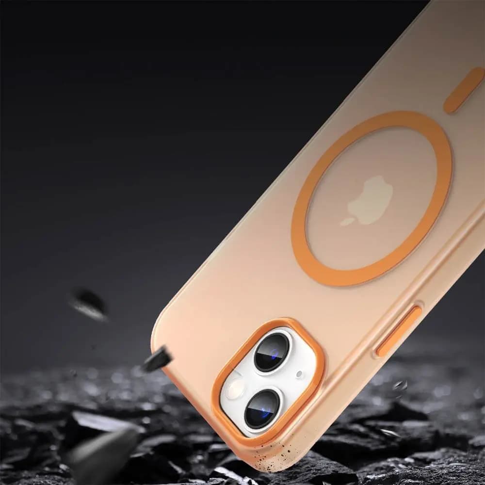 Coque MagSafe bi-matière – iPhone 13  – PROTECT MF-006 Orange - Vue 4