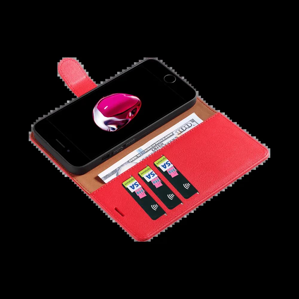 Housse folio anti-RFID iPhone 7 Plus / 8 Plus – PROTECT IP011 Rouge - Vue 3