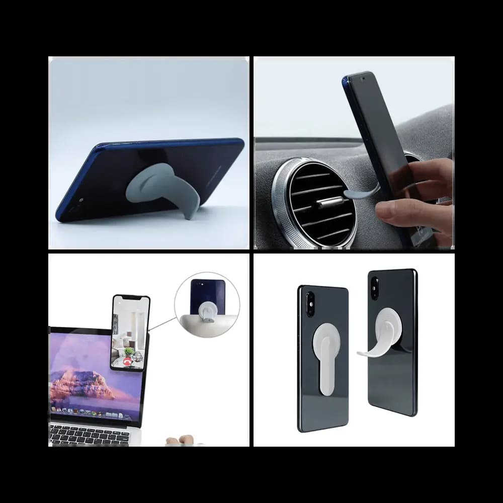 Support smartphone silicone fscool M2 Mini - fixation 3-en-1 bureau, PC et voiture Noir - Vue 2