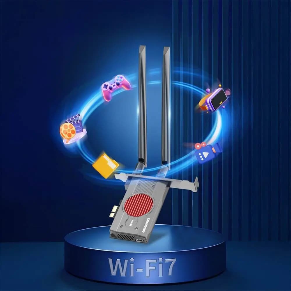 Carte Wi-Fi 7 PCI-E 8774 Mbps + Bluetooth - Comfast CF-BE200 MAX - Vue 2