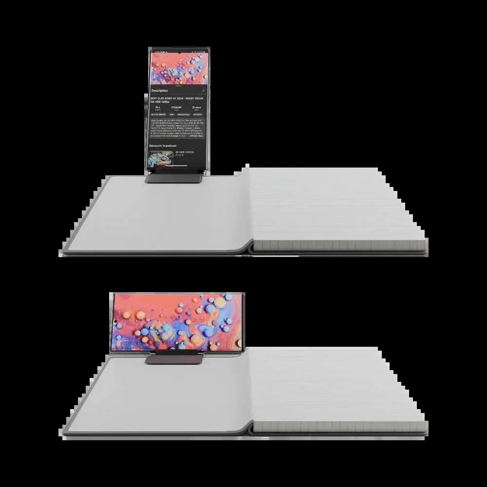 Support smartphone pour carnet et cahier Phoneside Note - accessoire prise de notes Noir - Vue 3