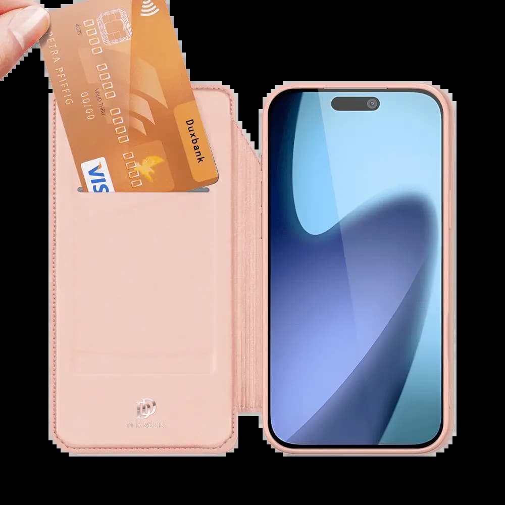 Housse folio iPhone 17 porte-carte – Dux Ducis Skin Pro Bleu - Vue 2