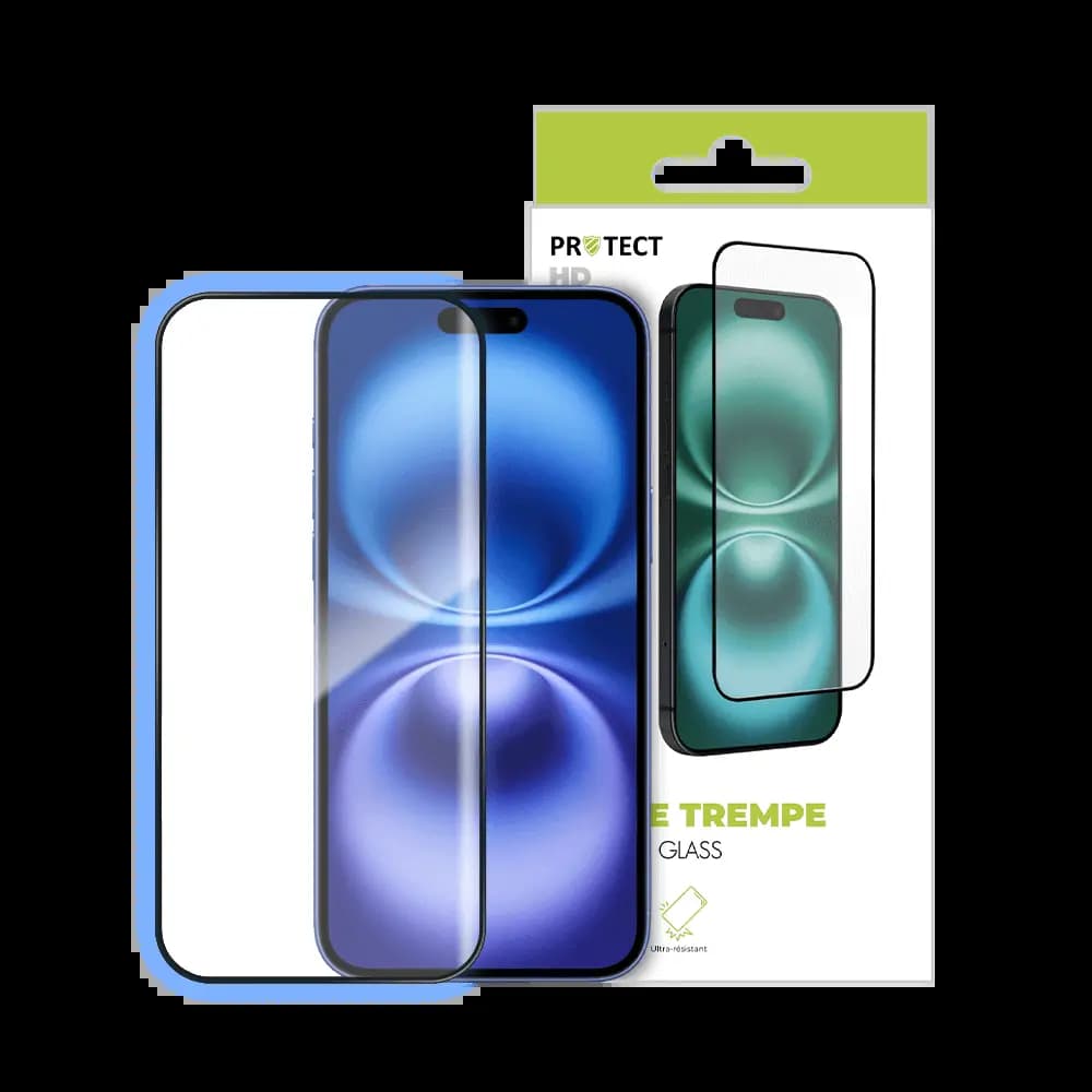 Verre trempé iPhone 15 / 16 - protection écran 9H - PROTECT Transparent - Vue 3