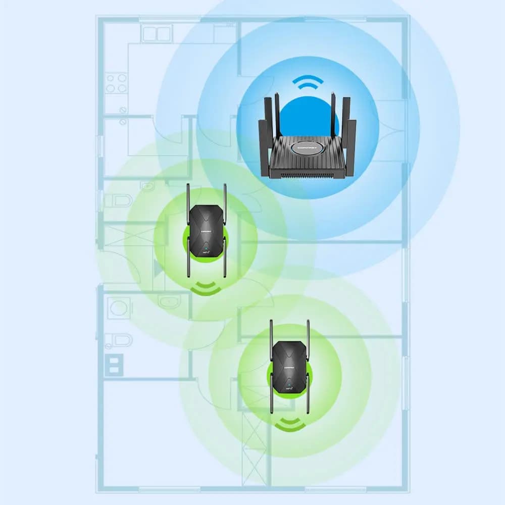 Répéteur WiFi 6 1500 Mbps - Comfast CF-XR181 - Vue 3