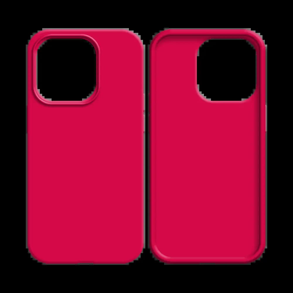 Coque silicone iPhone 15 Pro Max - Rose Vif - Vue 2