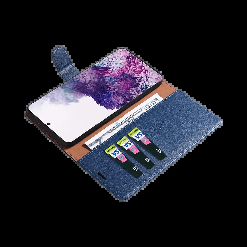 Housse folio anti-RFID Samsung Galaxy S20 – PROTECT IP011 Bleu Marine - Vue 3