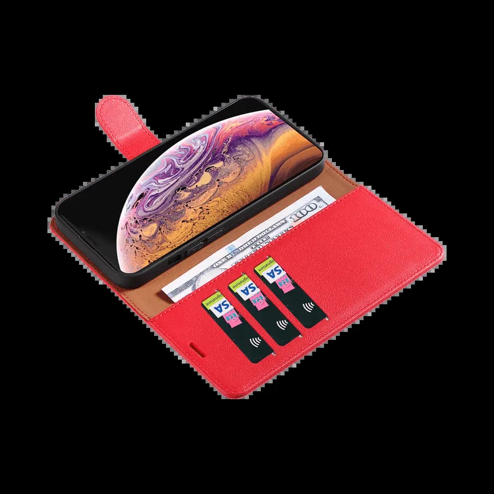 Housse folio anti-RFID iPhone XS Max – PROTECT IP011 Rouge - Vue 3