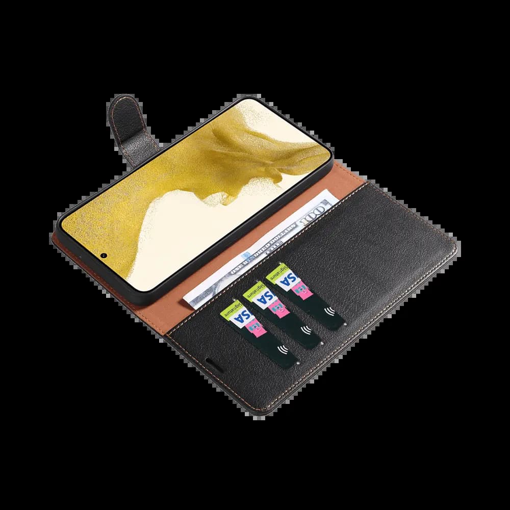 Housse folio anti-RFID Samsung Galaxy S22 – PROTECT IP011 Noir - Vue 3