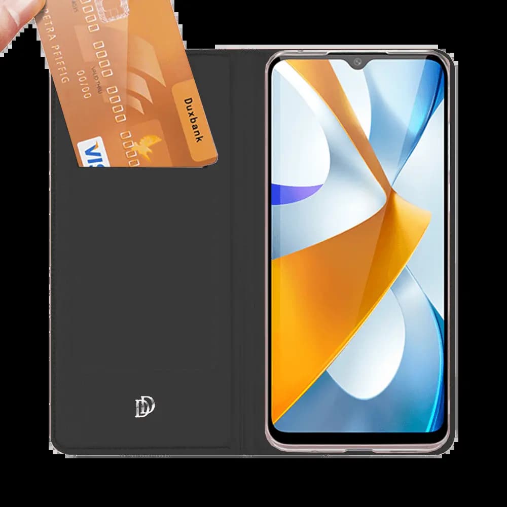 Housse folio Xiaomi Poco C40 porte-carte – Dux Ducis Skin Pro Noir - Vue 2