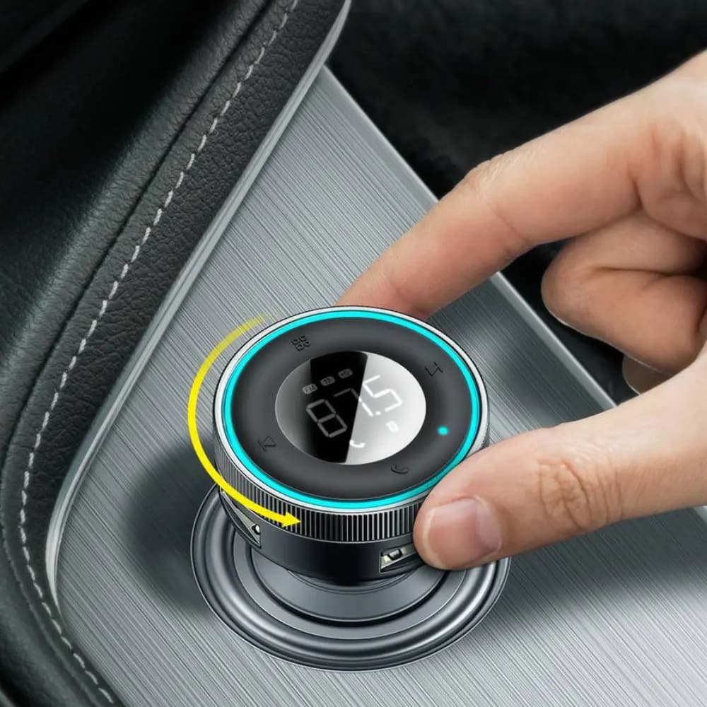 Transmetteur FM Bluetooth & Chargeur Voiture Baseus Noir - Vue 4