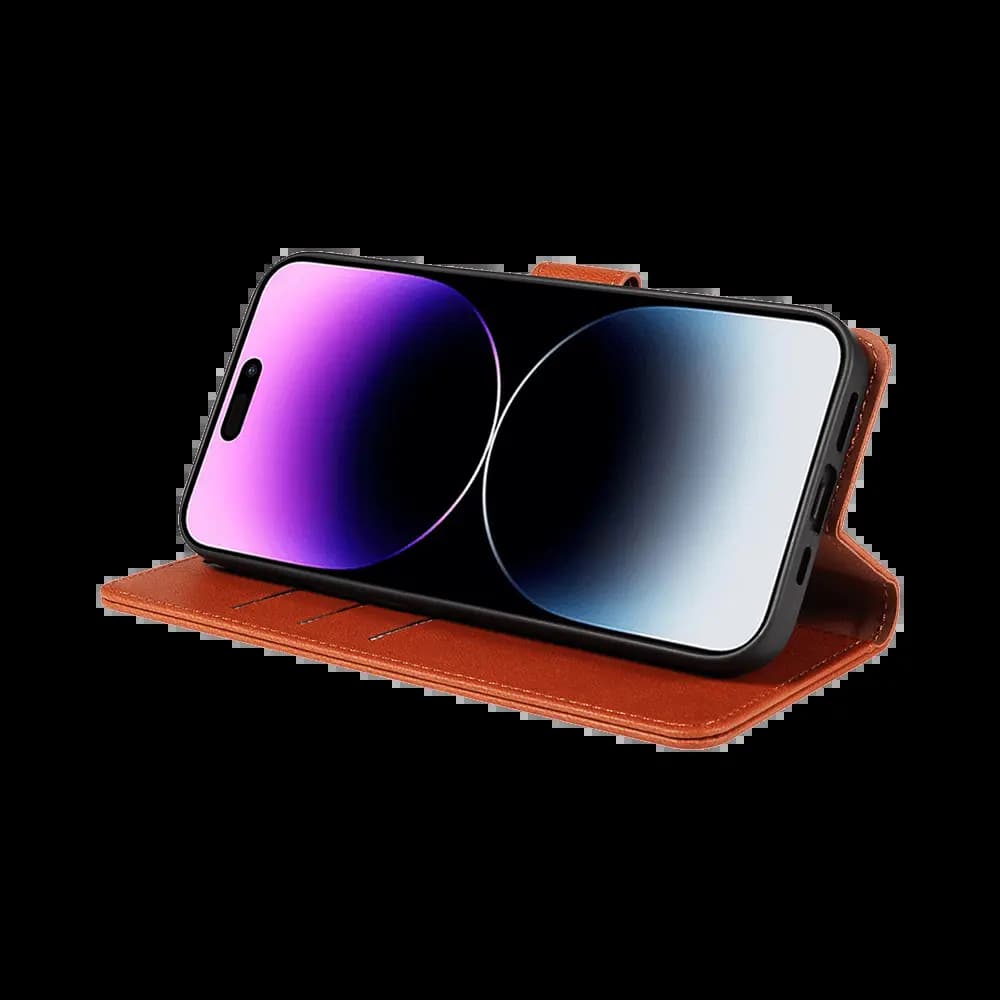 Housse folio anti-RFID iPhone 14 Pro Max – PROTECT IP011 Marron - Vue 5