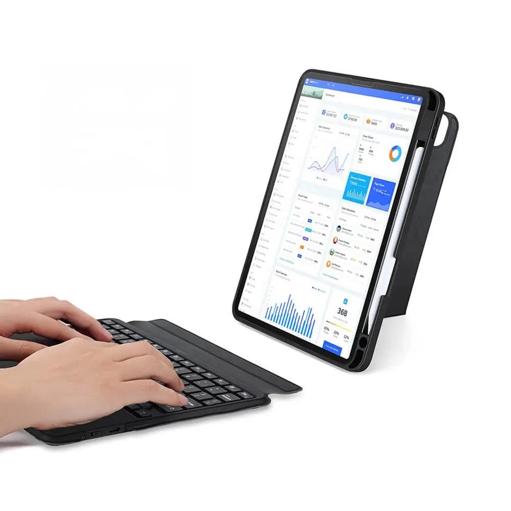 Housse clavier rétroéclairé iPad Pro 11" (Gén 1 à 4) & iPad Air 4, 5, 11" M2 avec trackpad - Dux Ducis DK Noir - Vue 19