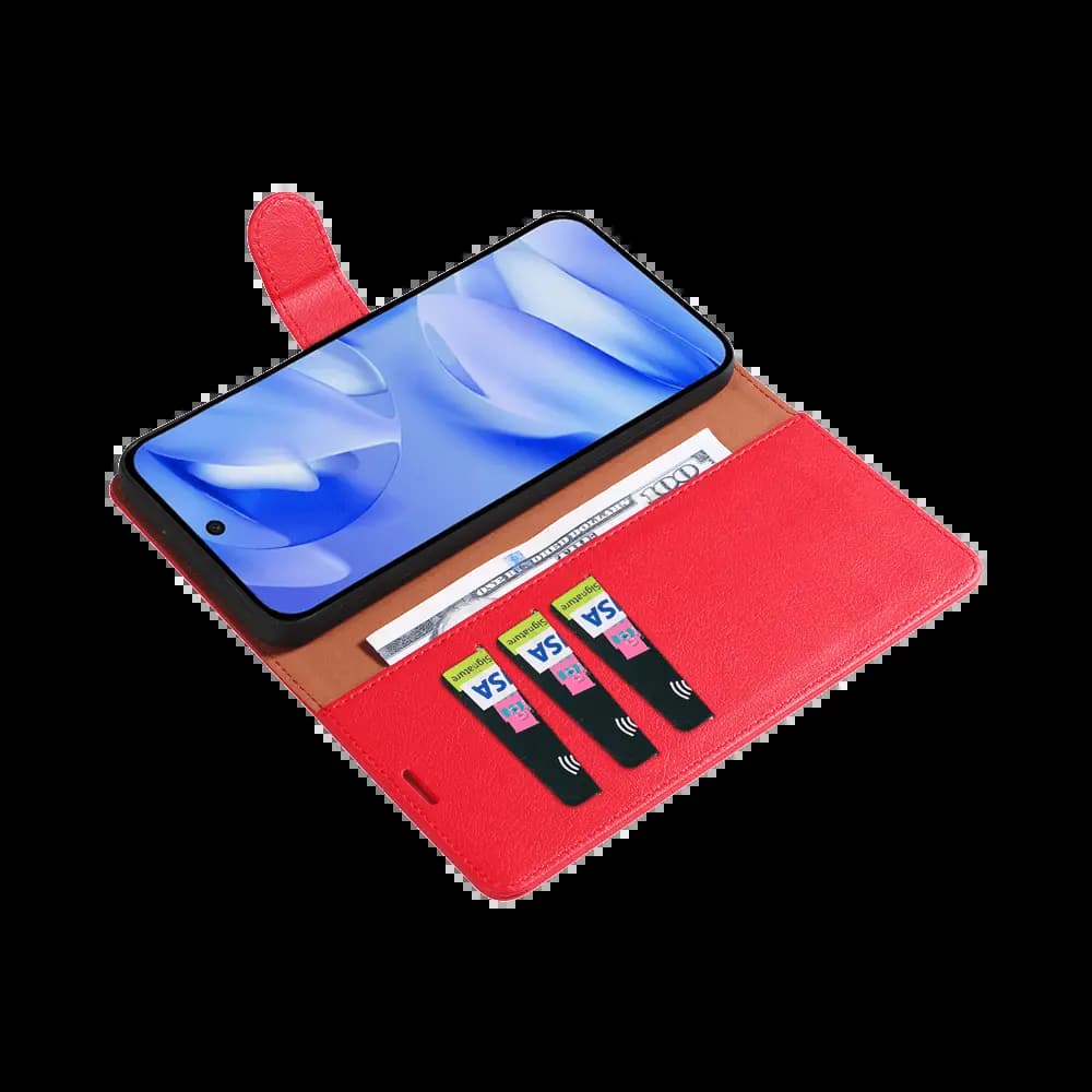 Housse folio anti-RFID Google Pixel 9a PROTECT IP011 Rouge - Vue 3