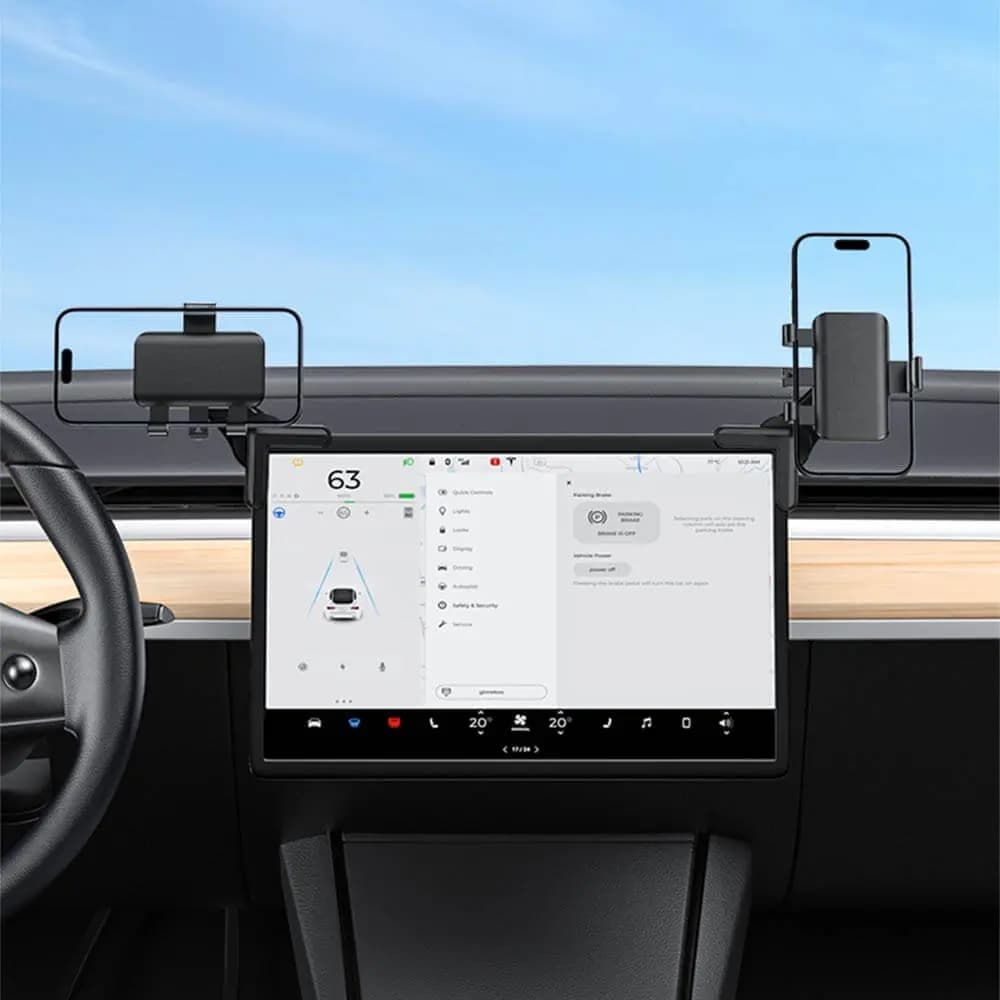 Support smartphone pour voiture fixation sur angle d'écran Yesido C250 Noir - Vue 4