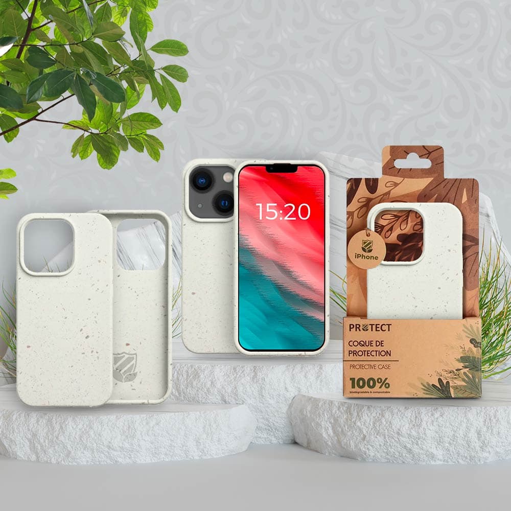 Coque bio iPhone 14 Plus - PROTECT Blanc - Vue 3