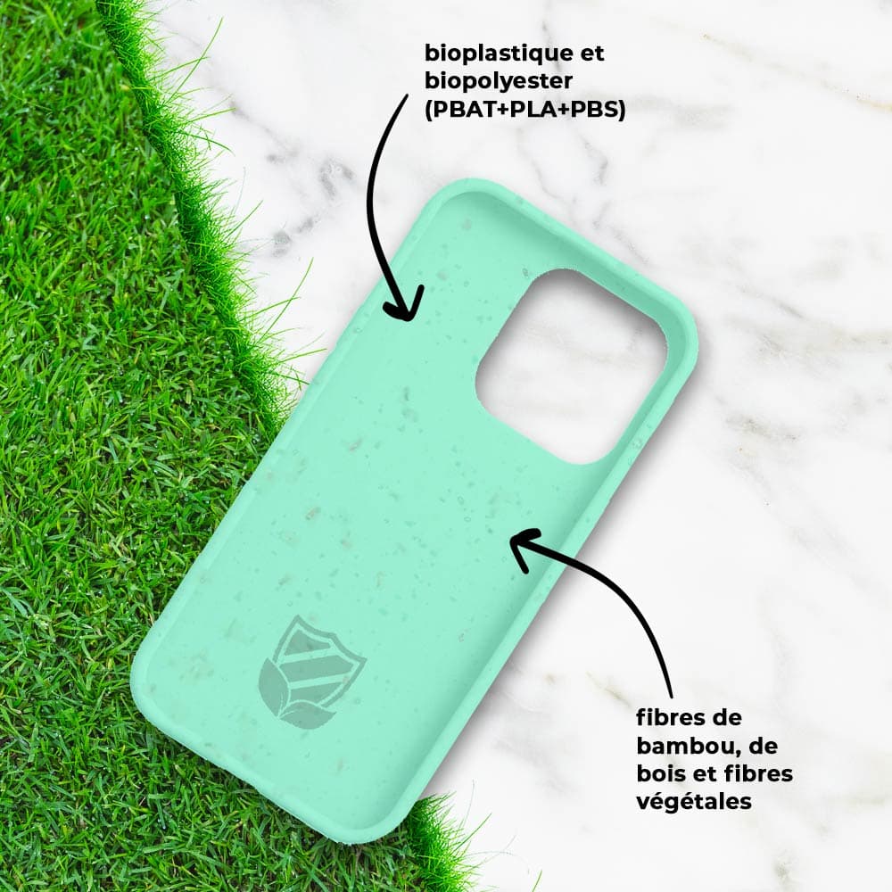 Coque bio iPhone 14 Pro - PROTECT Vert Menthe - Vue 4