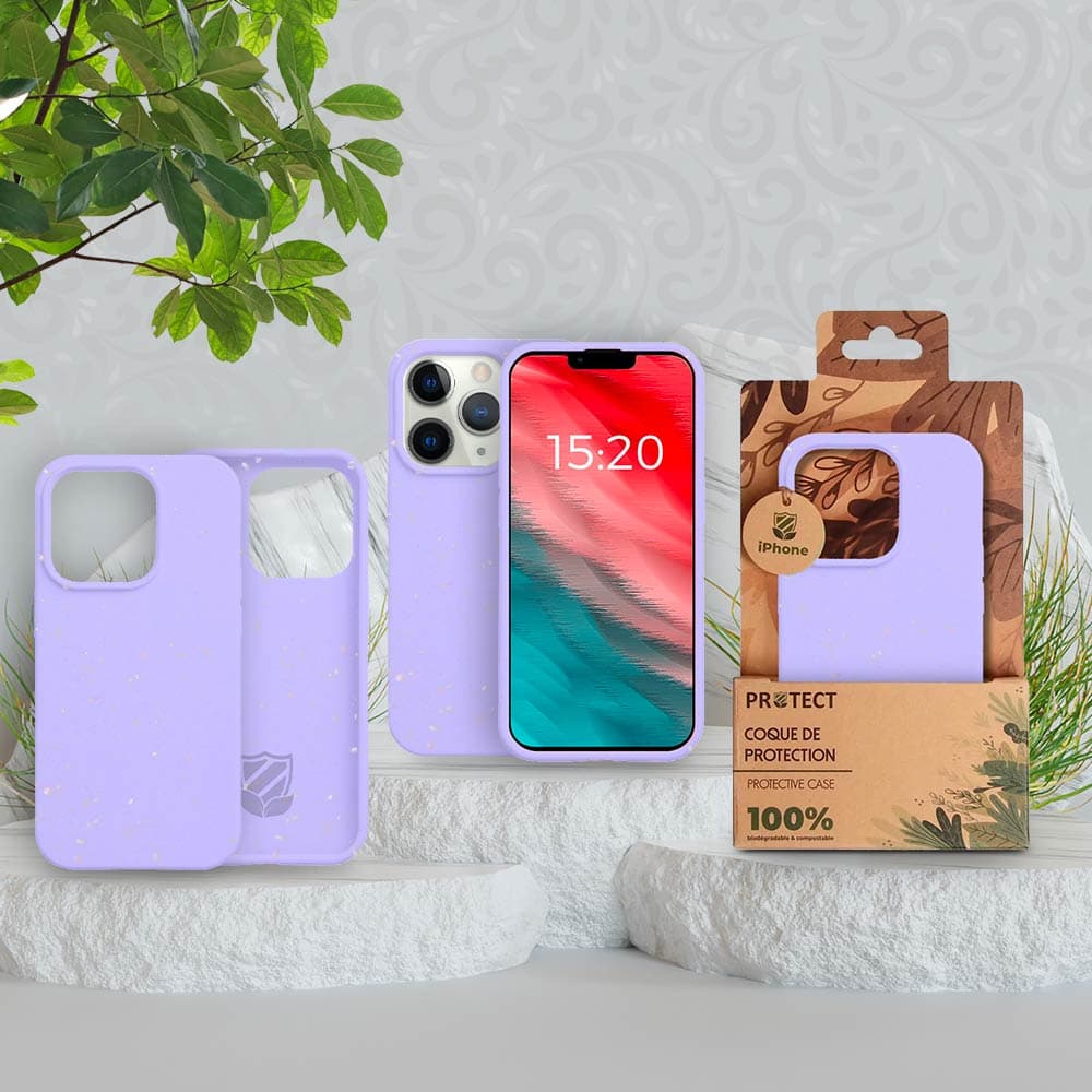 Coque bio iPhone 11 Pro Max - PROTECT Violet Clair - Vue 3