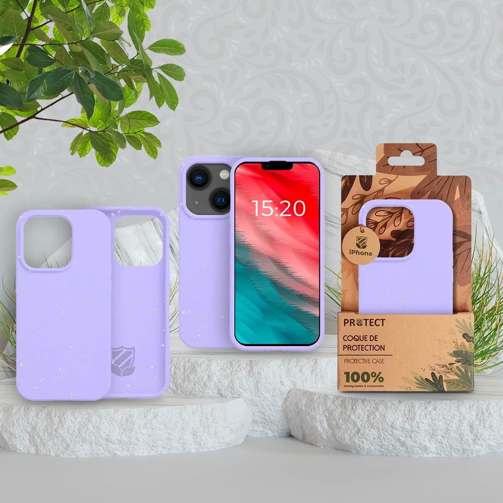 Coque bio iPhone 14 Plus - PROTECT Violet Clair - Vue 3