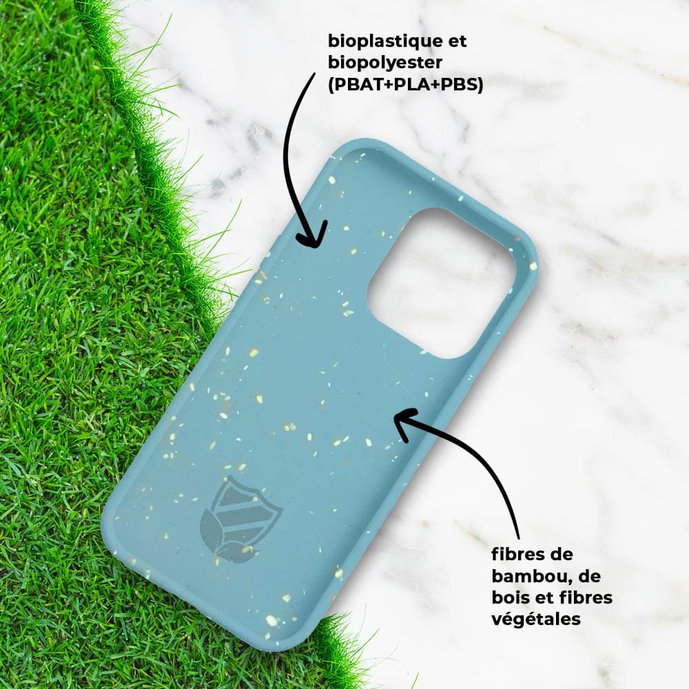 Coque bio iPhone 15 Plus - PROTECT Bleu - Vue 4