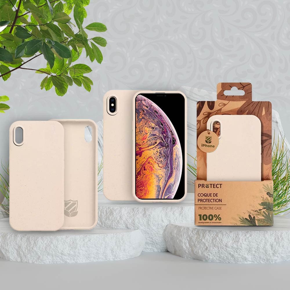 Coque bio iPhone XS Max - PROTECT Rose - Vue 3