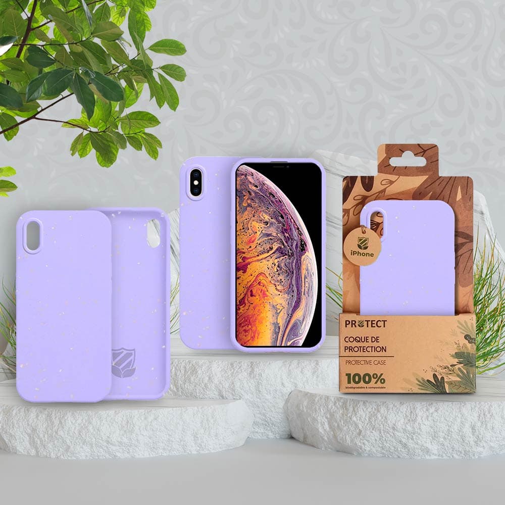 Coque bio iPhone X / XS - PROTECT Violet Clair - Vue 3