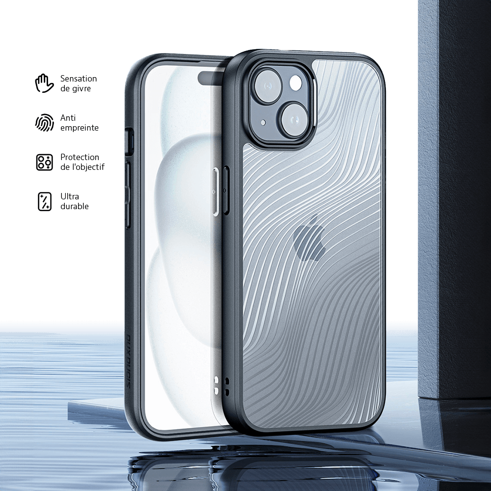 Coque anti-chocs finition mate – iPhone 15 – Dux Ducis Aimo Noir - Vue 3