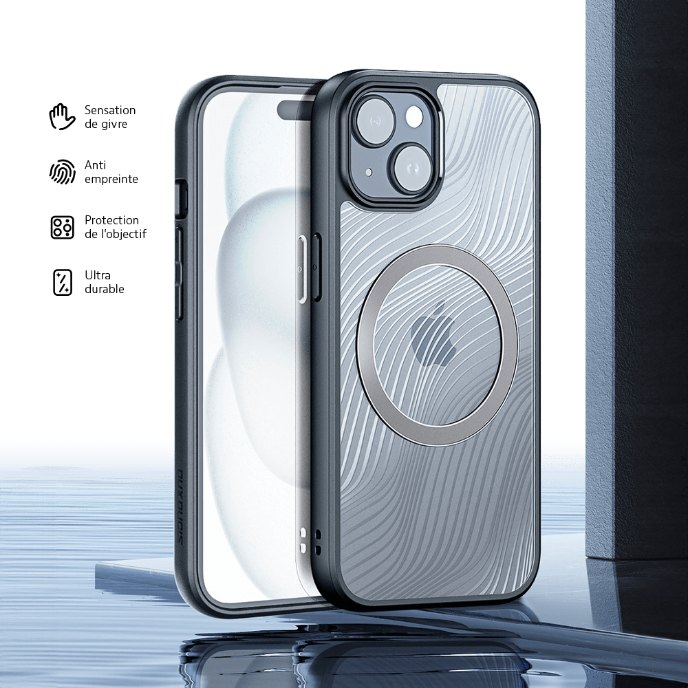 Coque anti-chocs finition mate – iPhone 15 Plus – Dux Ducis Aimo Noir - Vue 2