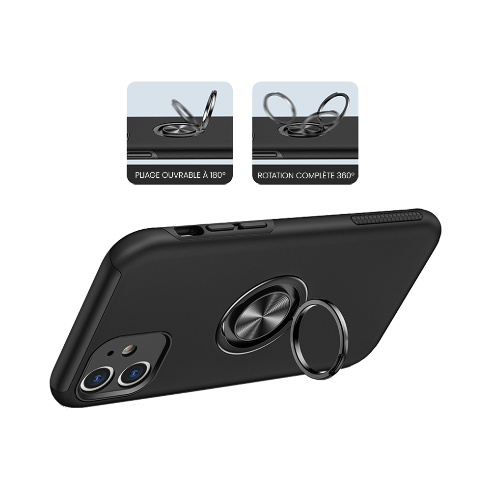 Coque de protection iPhone 11 avec anneau rotatif – PROTECT IE013 Noir - Vue 3