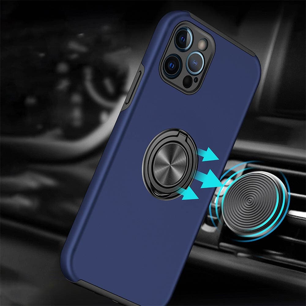 Coque de protection iPhone 12 Pro avec anneau rotatif – PROTECT IE013 Bleu - Vue 4