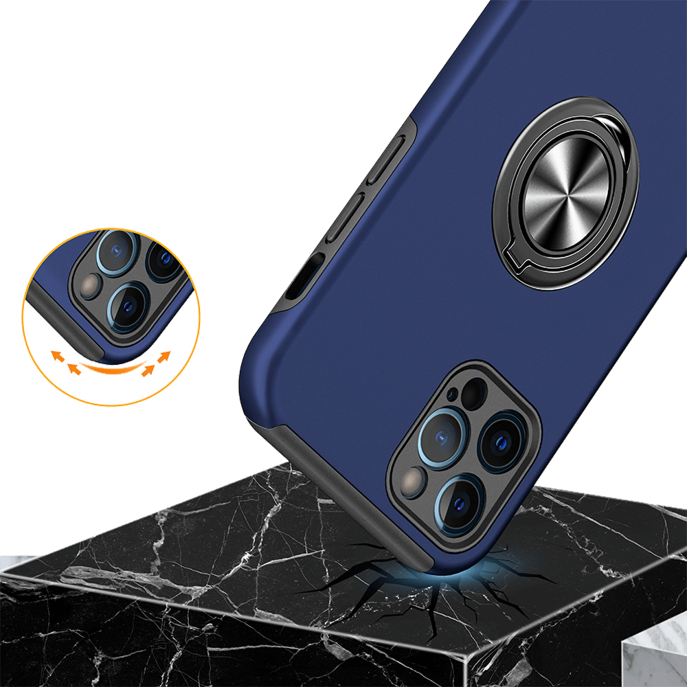 Coque de protection iPhone 12 Pro avec anneau rotatif – PROTECT IE013 Bleu - Vue 5