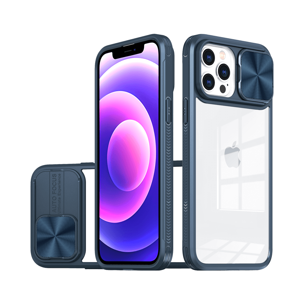 Coque avec cache caméra iPhone 12 Pro – PROTECT IE027 Bleu Marine