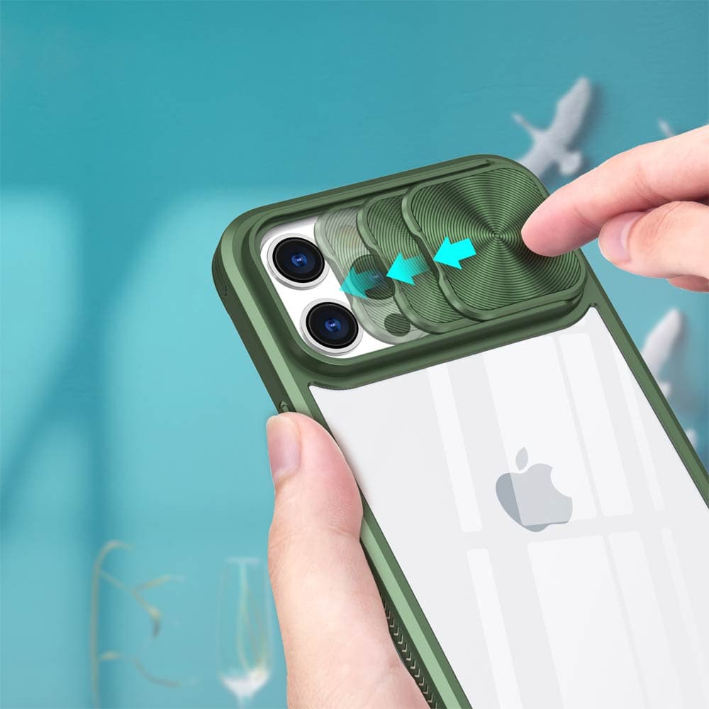 Coque avec cache caméra iPhone 12 Pro – PROTECT IE027 Vert Foncé - Vue 3