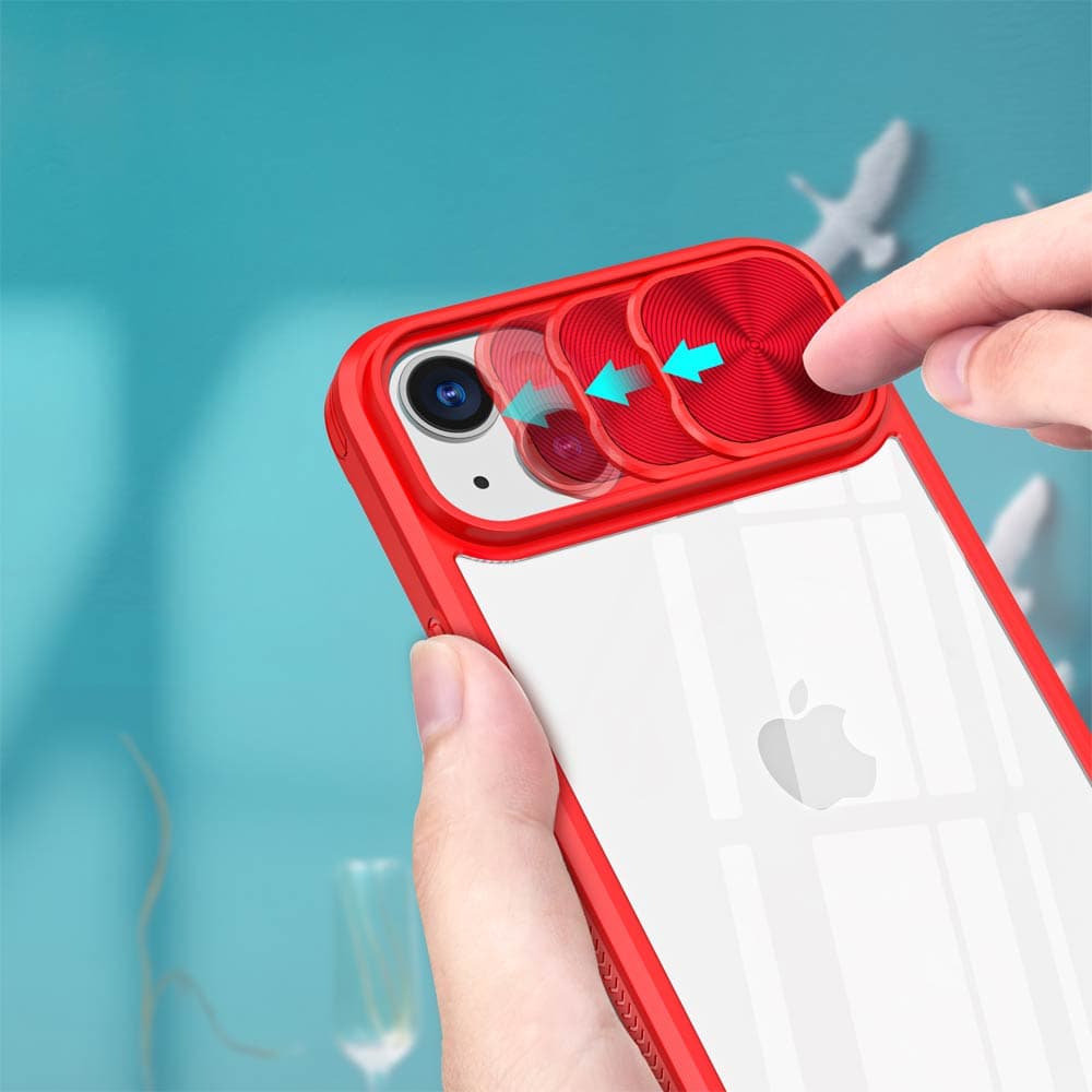 Coque avec cache caméra pour iPhone 13 / 14 / 16e / 17e – PROTECT IE027 Rouge  - Vue 3