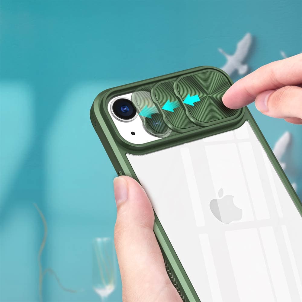 Coque avec cache caméra pour iPhone 13 / 14 / 16e / 17e – PROTECT IE027 Vert Foncé - Vue 3