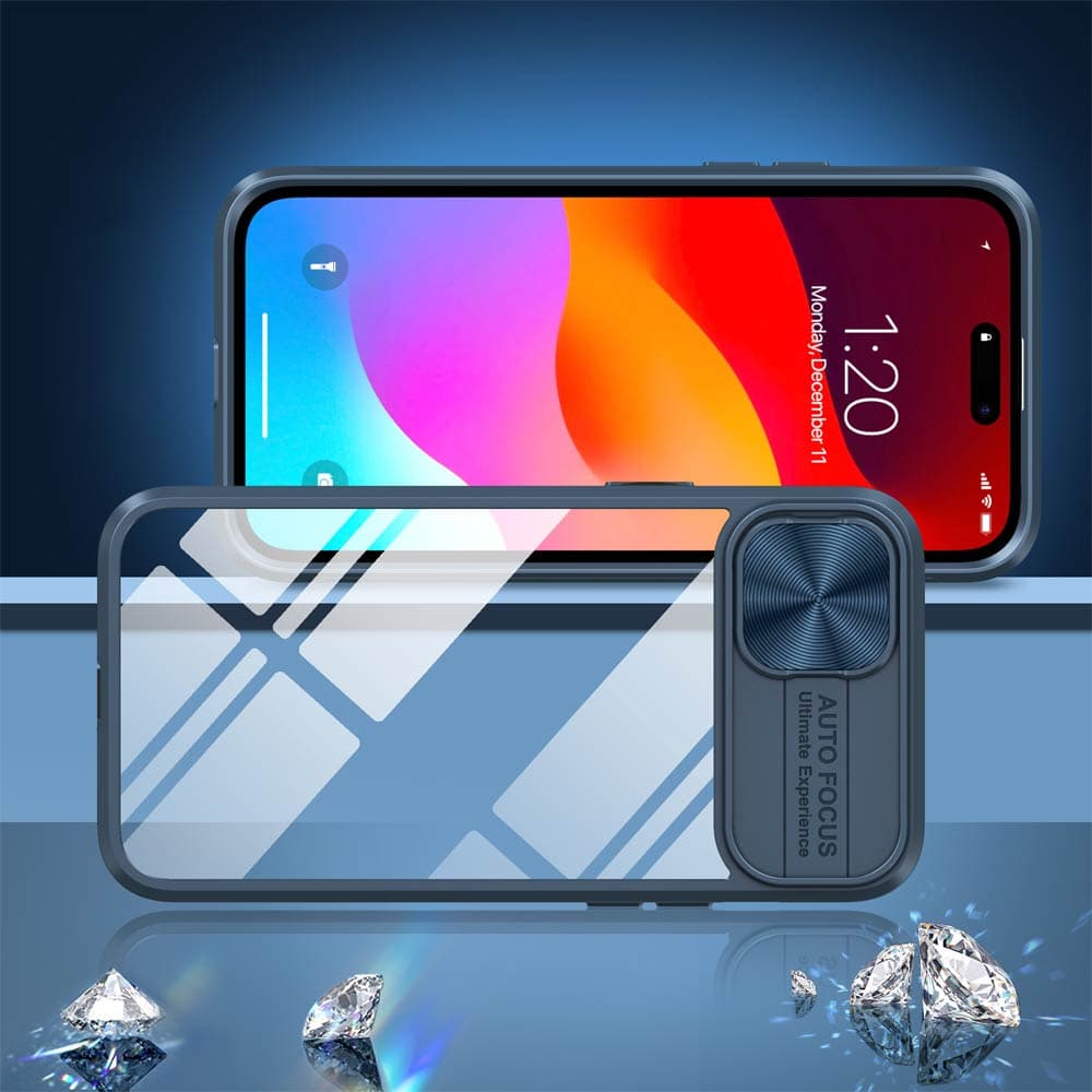 Coque avec cache caméra – iPhone 15 Plus – PROTECT IE027 Bleu Marine - Vue 2