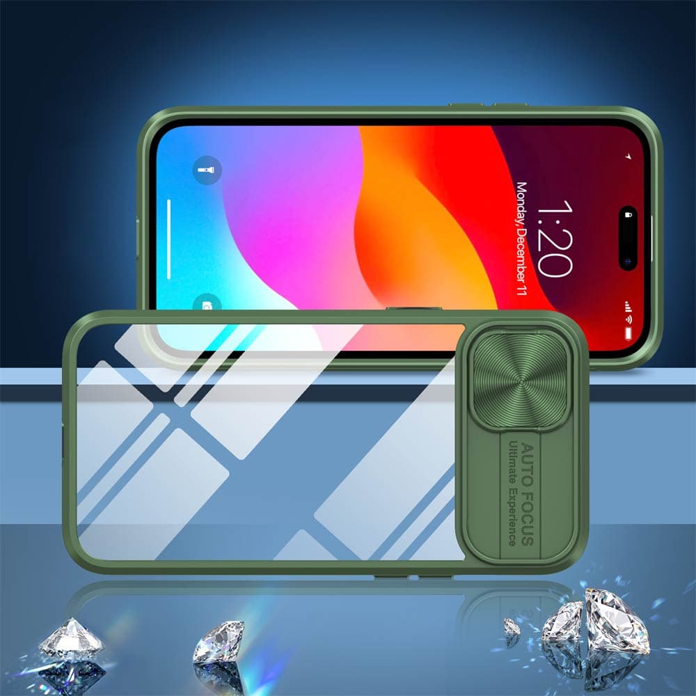 Coque avec cache caméra – iPhone 15 Plus – PROTECT IE027 Vert Foncé - Vue 2