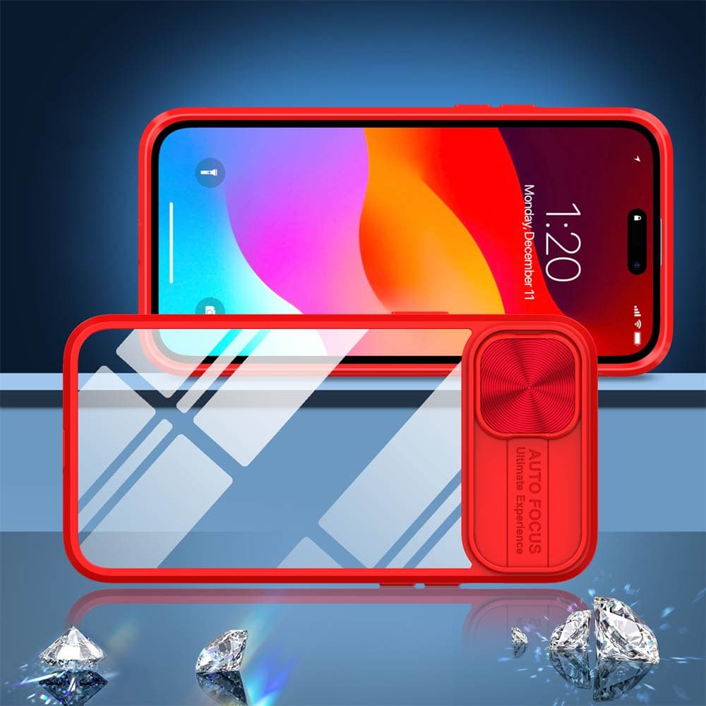 Coque avec cache caméra – iPhone 15 – PROTECT IE027 Rouge  - Vue 2