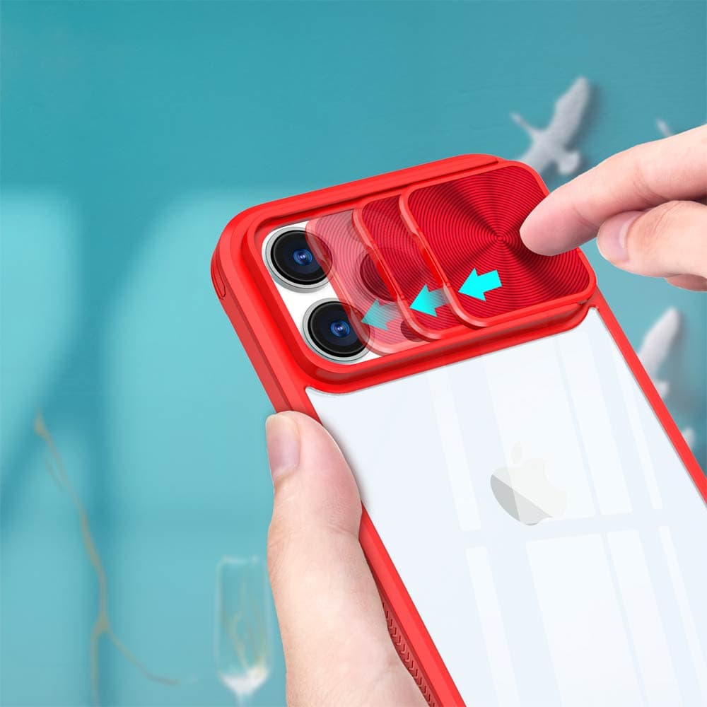 Coque avec cache caméra iPhone 15 Pro Max – PROTECT IE027 Rouge  - Vue 3
