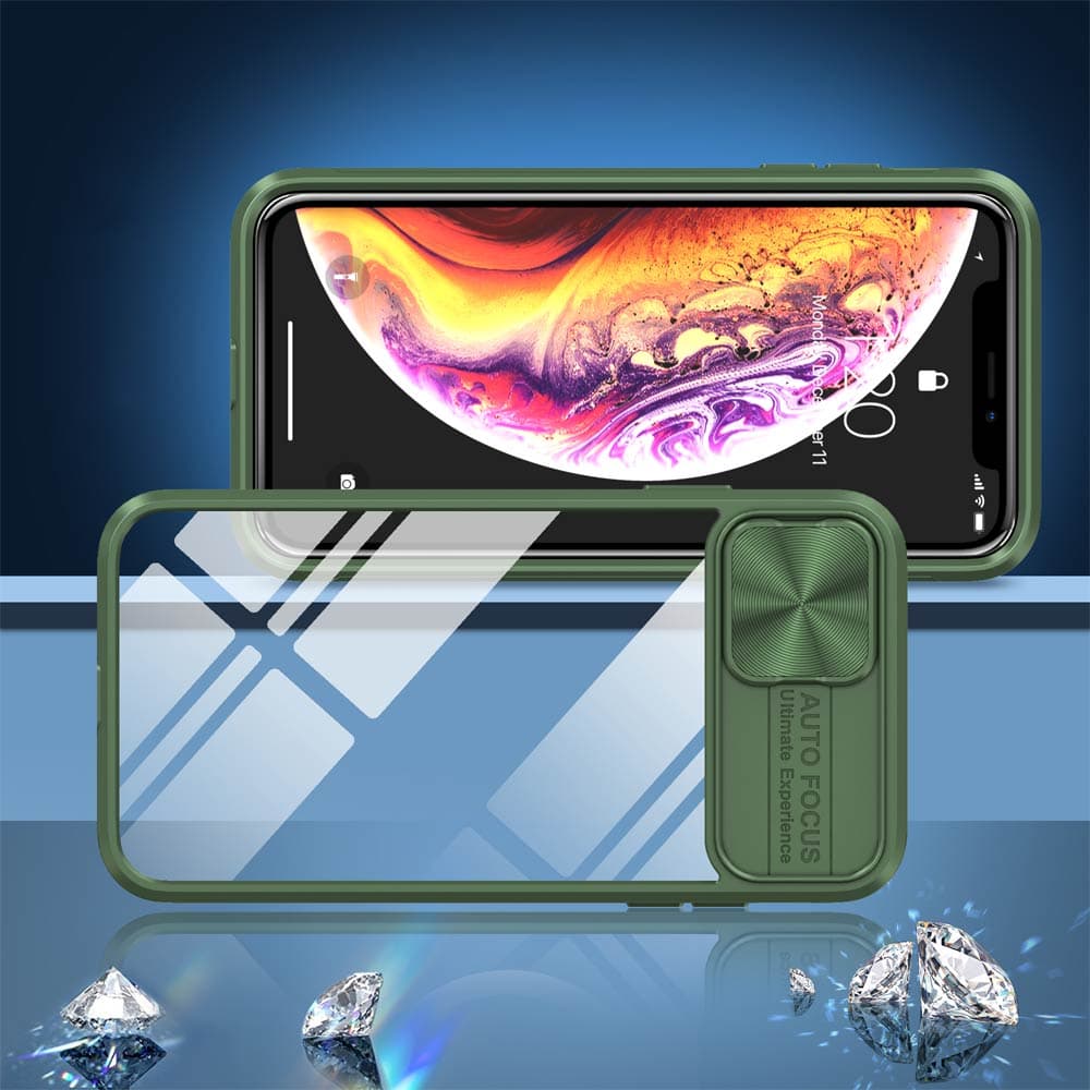 Coque avec cache caméra – compatible iPhone X / XS – PROTECT IE027 Vert Foncé  - Vue 2