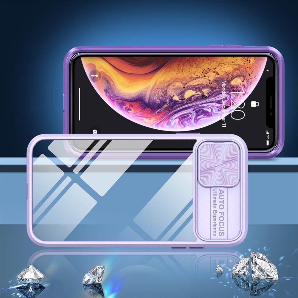 Coque avec cache caméra – compatible  iPhone X / XS – PROTECT IE027 Violet - Vue 2