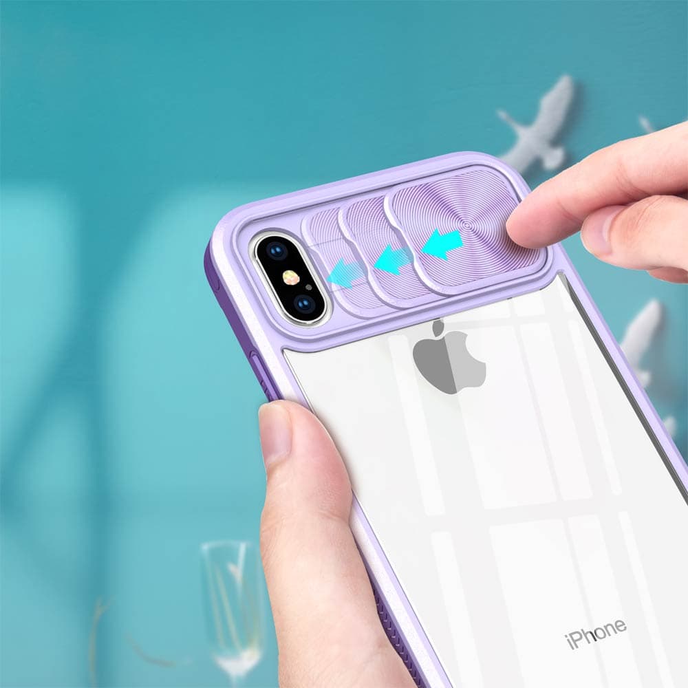 Coque avec cache caméra – compatible  iPhone X / XS – PROTECT IE027 Violet - Vue 3