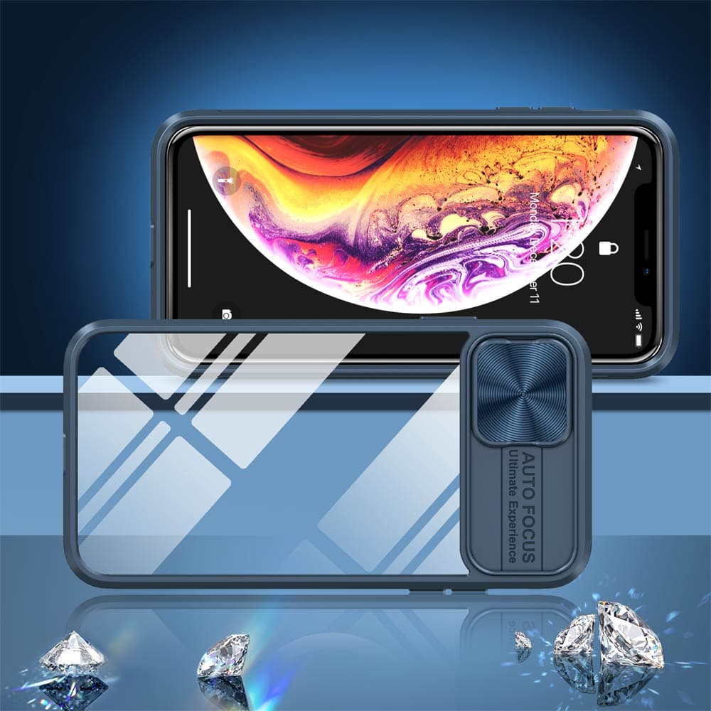 Coque avec cache caméra – iPhone XS Max – PROTECT IE027 Bleu Marine - Vue 2