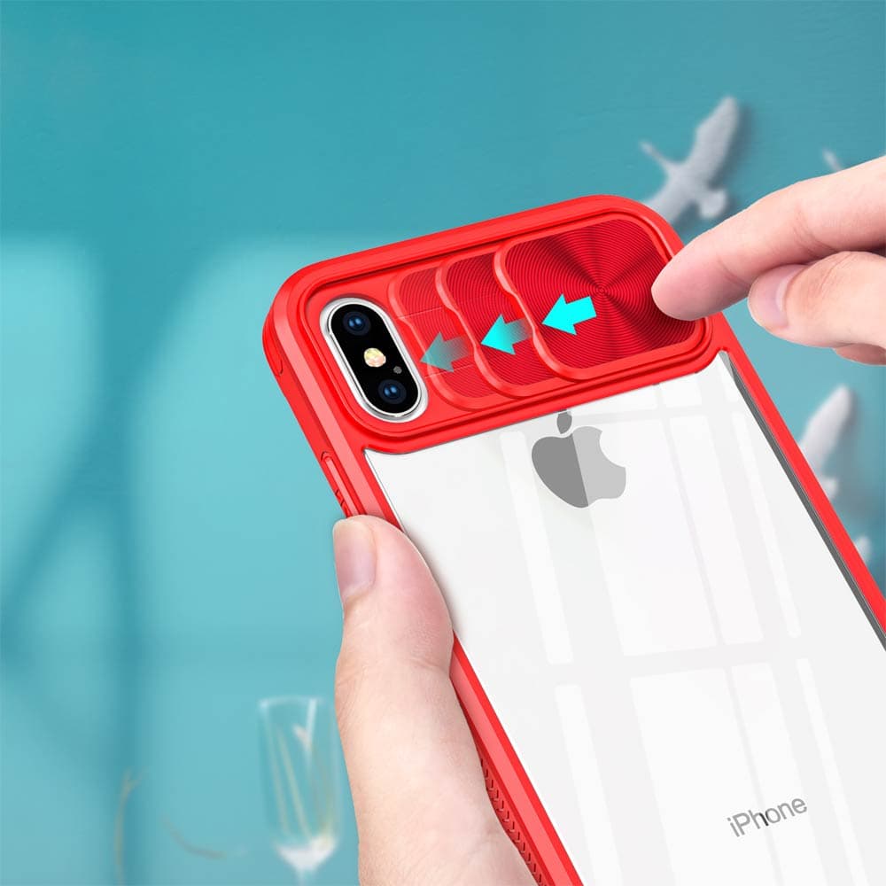 Coque avec cache caméra – iPhone XS Max – PROTECT IE027 Rouge  - Vue 3