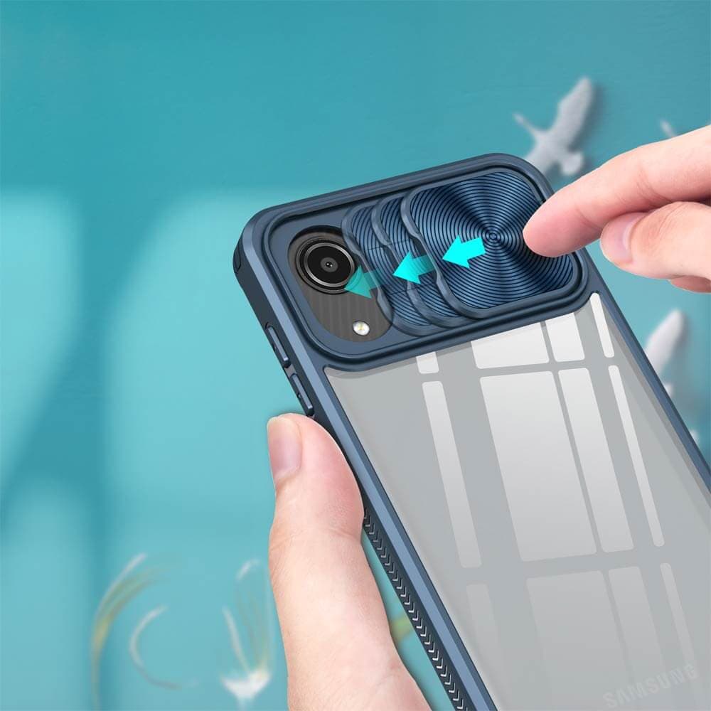 Coque avec cache caméra – Samsung Galaxy A03 Core – PROTECT IE027 Bleu Marine - Vue 3