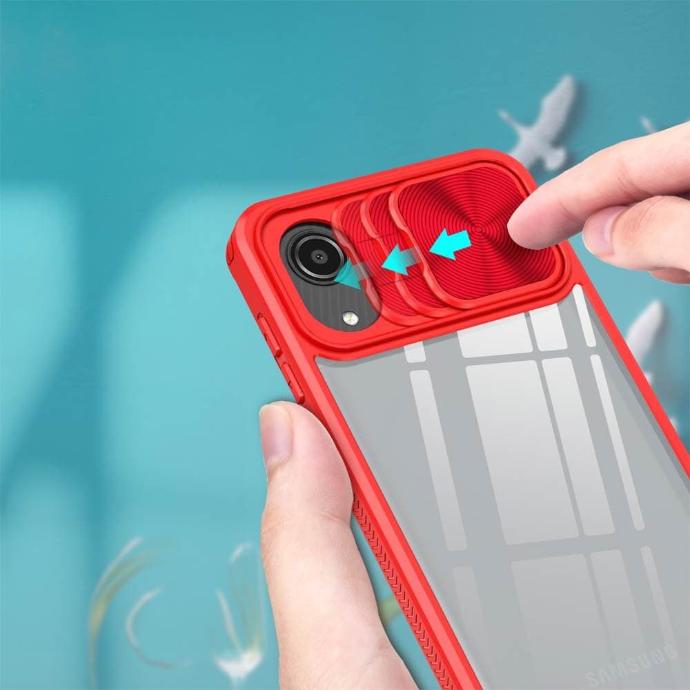 Coque avec cache caméra – Samsung Galaxy A03 Core – PROTECT IE027 Rouge  - Vue 3