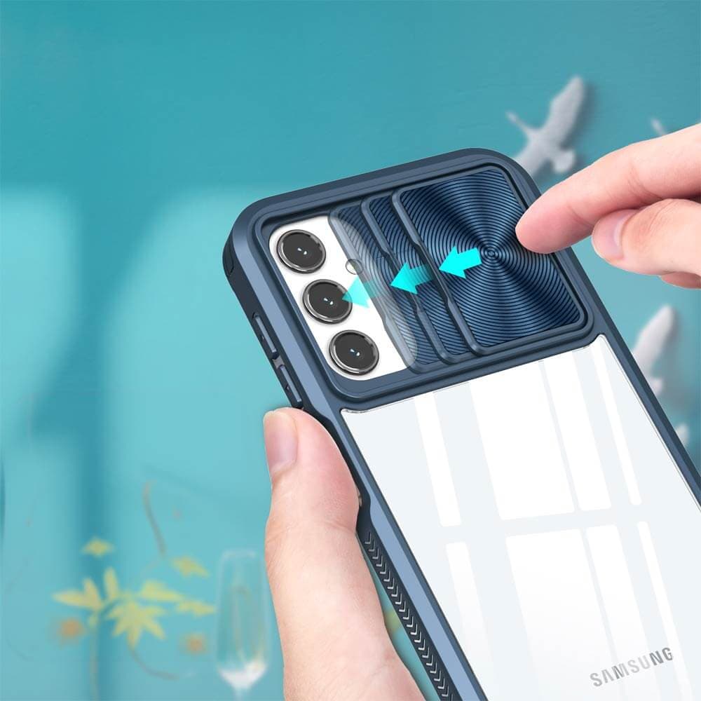 Coque avec cache caméra – Samsung Galaxy A14 – PROTECT IE027 Bleu Marine - Vue 3
