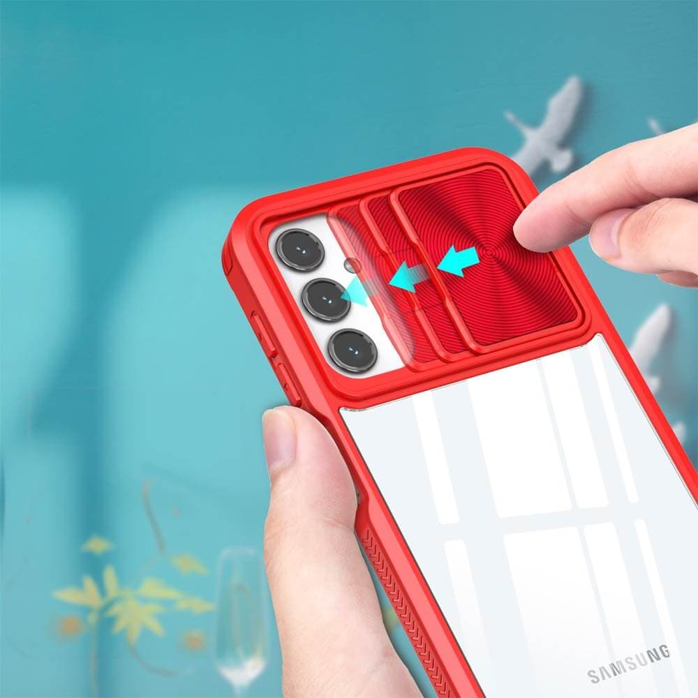 Coque avec cache caméra – Samsung Galaxy A14 – PROTECT IE027 Rouge  - Vue 3